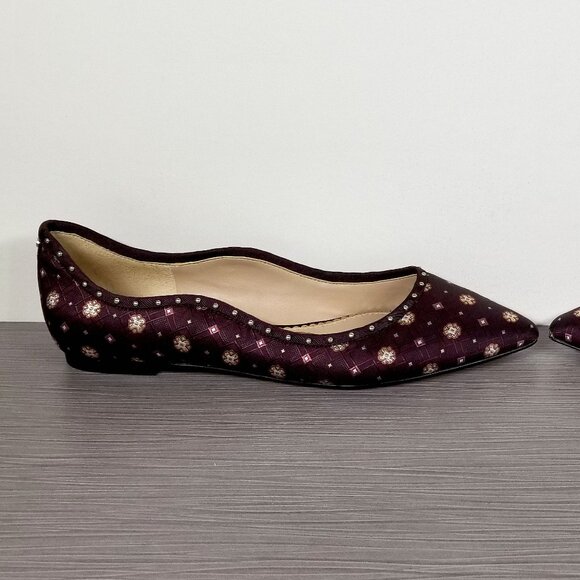 Sam Edelman Rivera Flat, Wine Fabric, Womens Size 8 M / 38 - Picture 6 of 12
